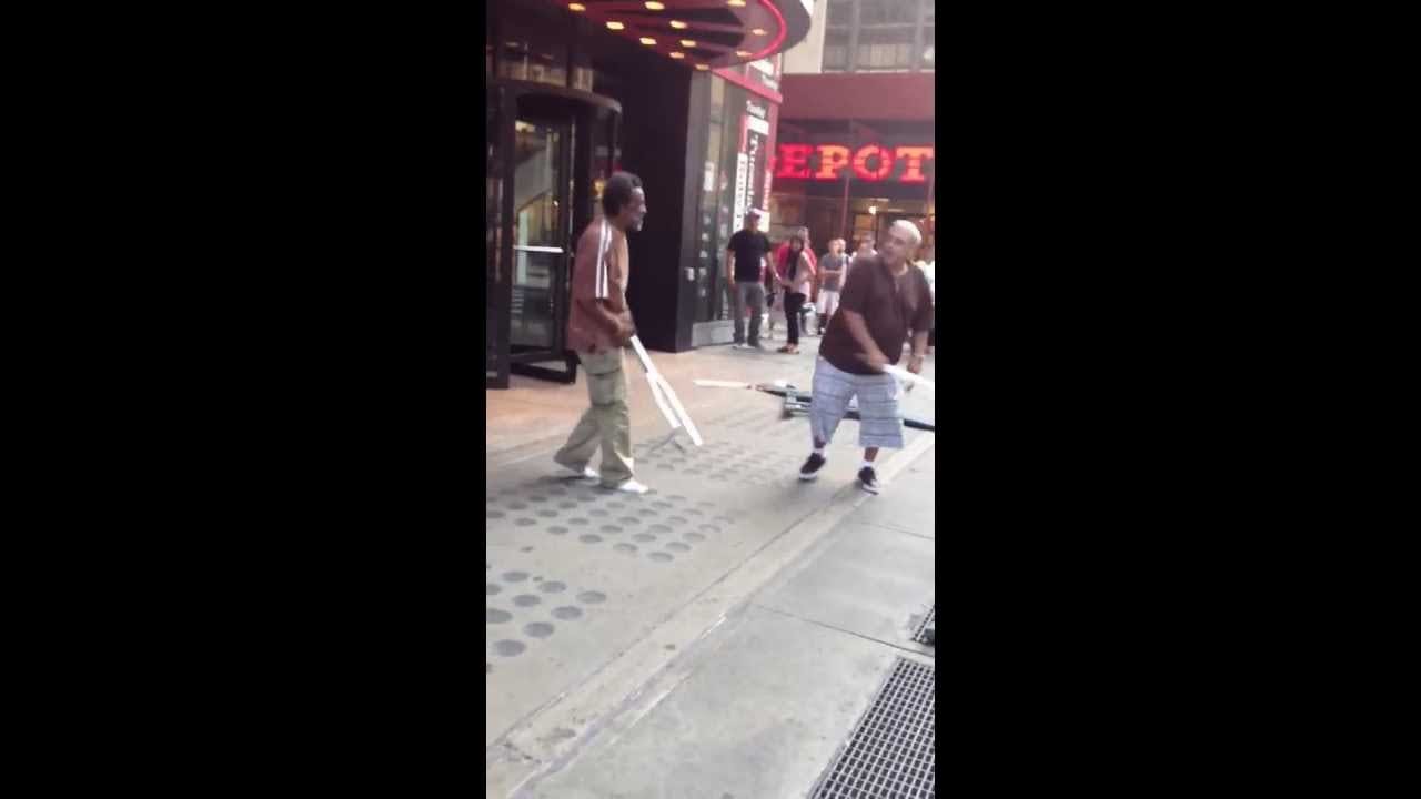 Times Square Bum vs. Tourist Fight